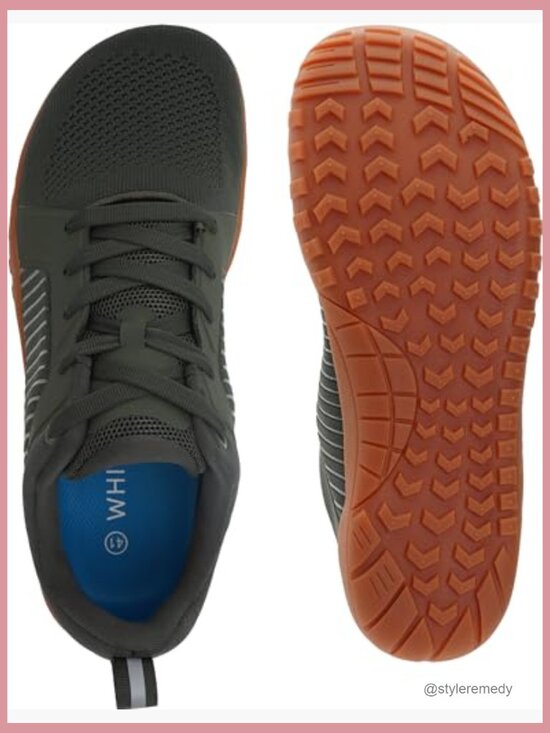 Barefoot Trail-Running Shoes with Wide Toe-Box and Zero-Drop Sole